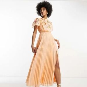 chinese dress ladies Aurélie Orange Halterneck Mermaid Maxi Dress